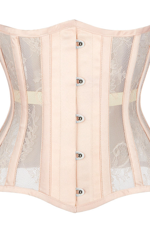 Black Lace Sheer Lace-Up Underbust Corset Top