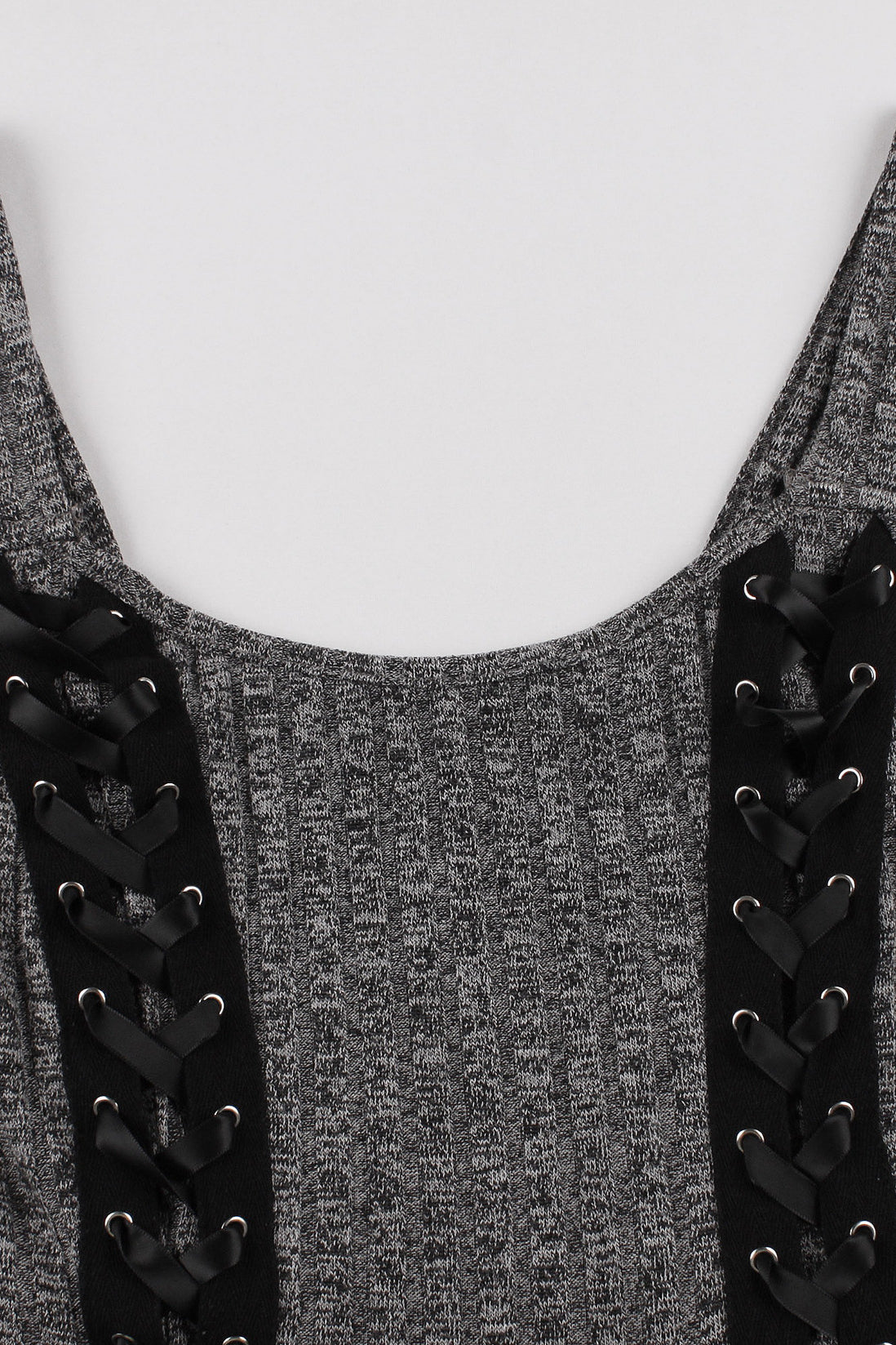 Grey A-line Knitted Slip Vintage Dress