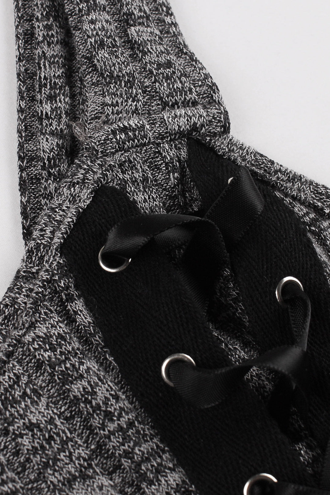 Grey A-line Knitted Slip Vintage Dress