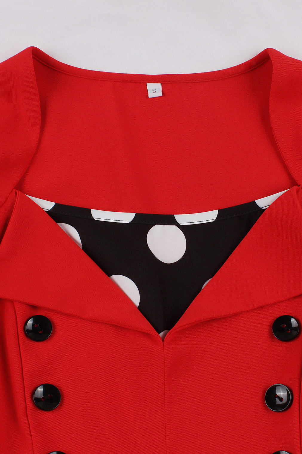 Red A-line Dotted Vintage Dress