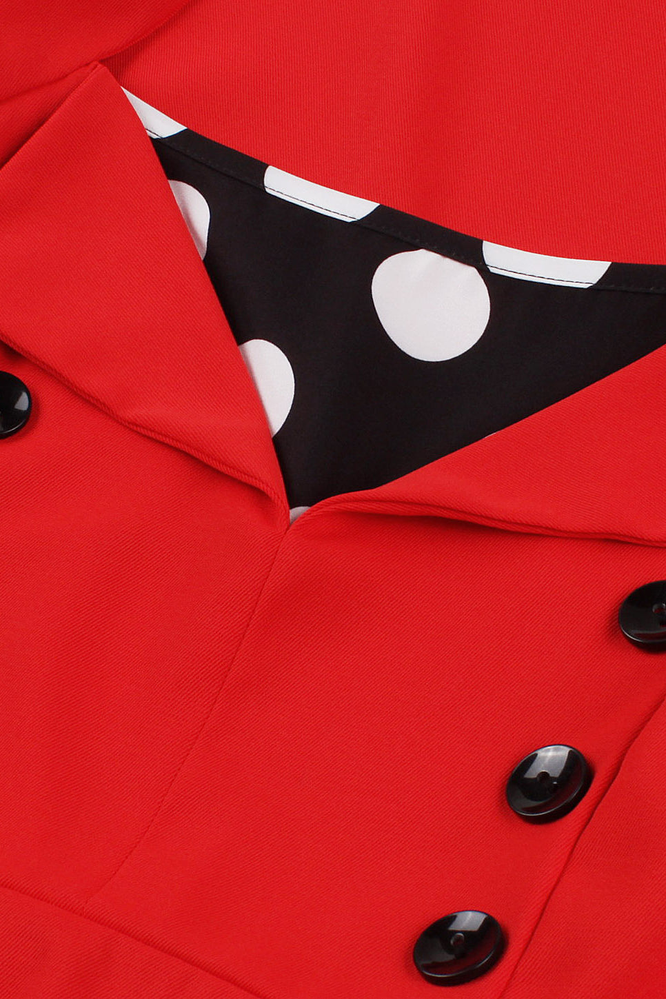 Red A-line Dotted Vintage Dress