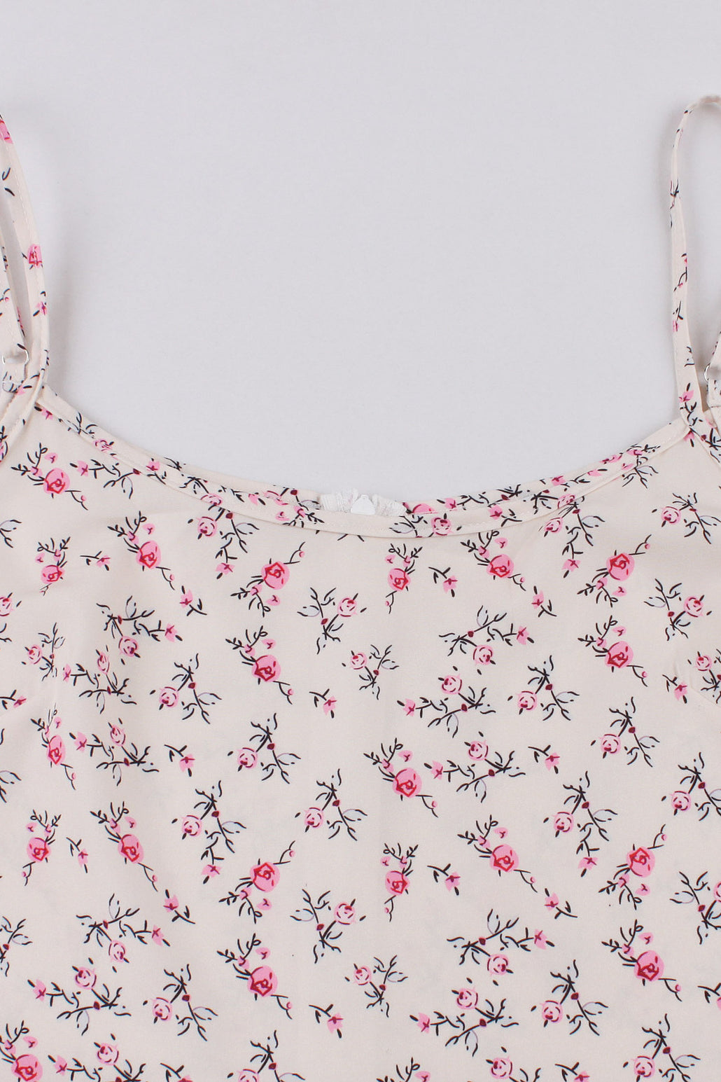 Ivory Floral A-line Slip Vinatge Dress