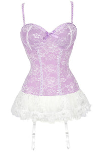 Lavender Straps Lace Bustier Corset Top