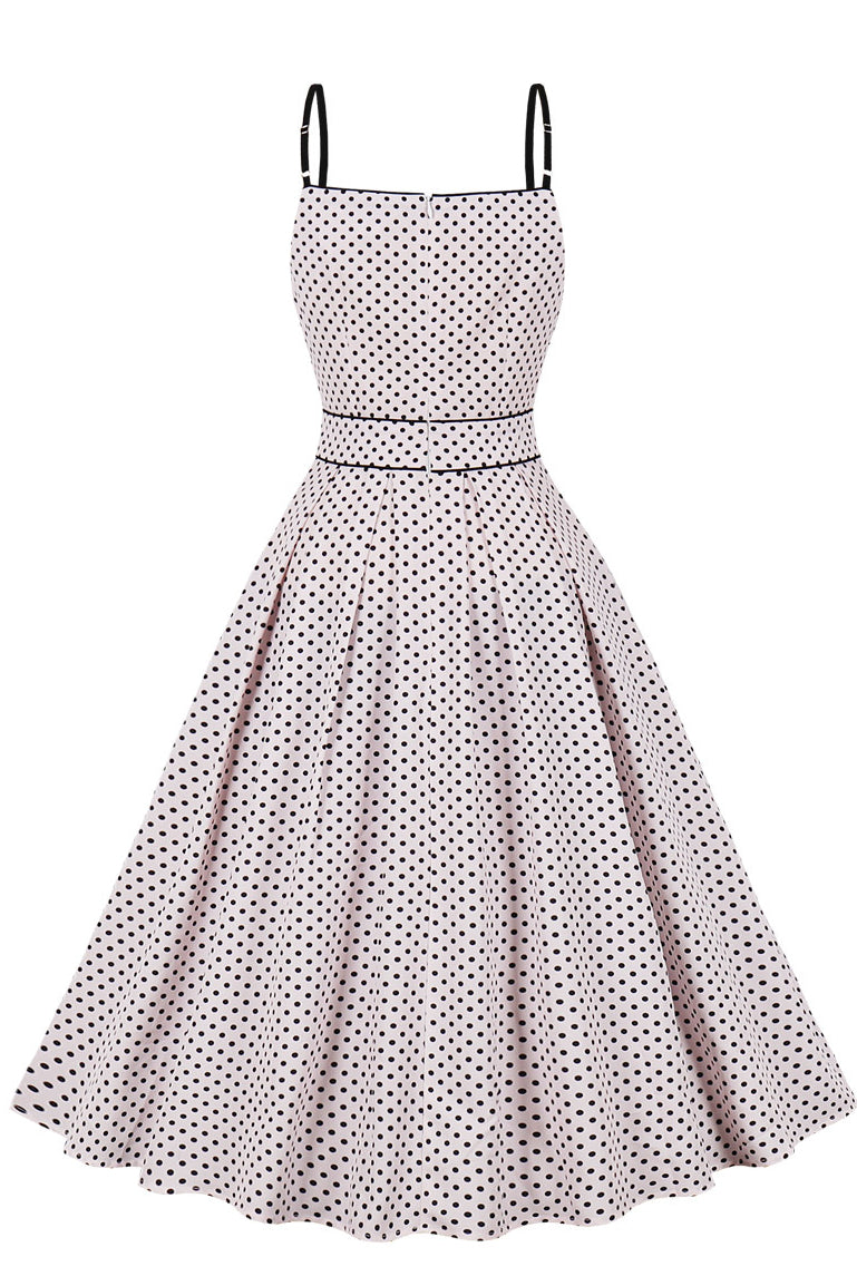 Light Pink Dot A-line Slip Vintage Dress