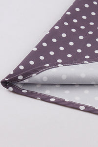 Dusty Purple Buttons Dots A-line Slip Vintage Dress