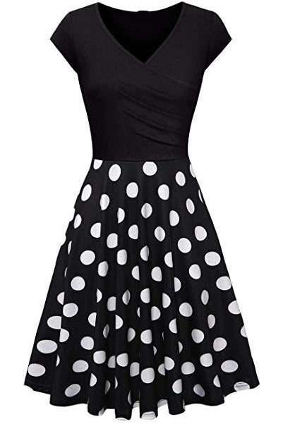 Multi Styles V Neck A-line Vintage Dress