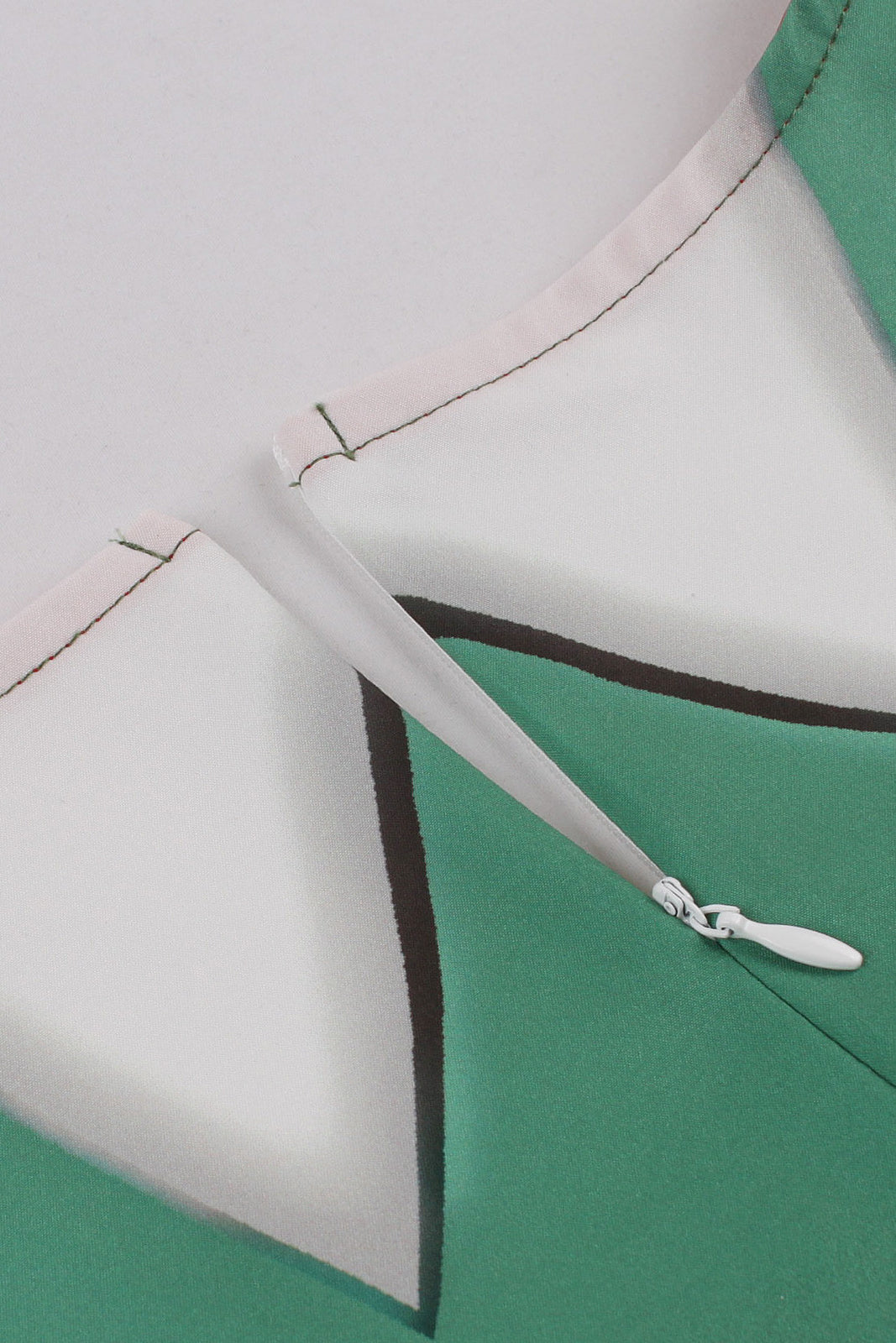 Green and Red Sleeveless A-line  Vintage Dress