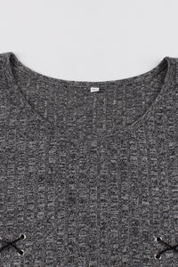 Grey Long Sleeves A-line Knitted Vintage Dress