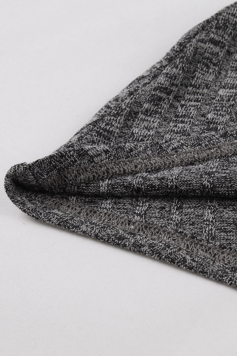 Grey Long Sleeves A-line Knitted Vintage Dress