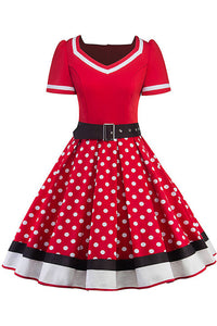 5 Styles Dotted A-line Vinatge Dress