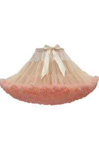 Apricot Tulle Tutu Min Petticoat with Pink Hemline