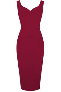 Wine Red Mermaid Vintage Dress
