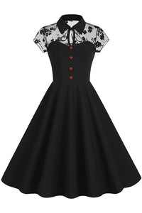 5 Styles of Embroidery Shirt Collar A-line Vinatge Dress