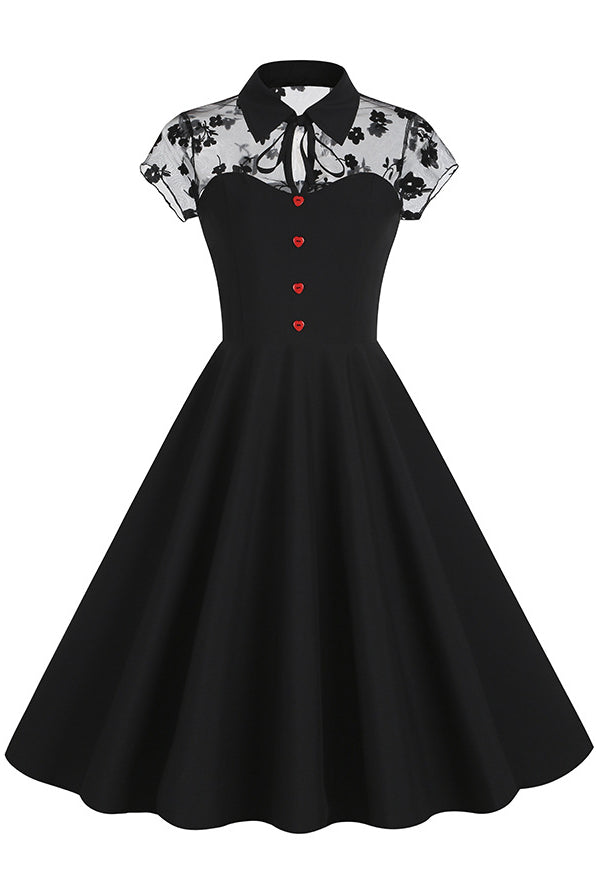 5 Styles of Embroidery Shirt Collar A-line Vinatge Dress