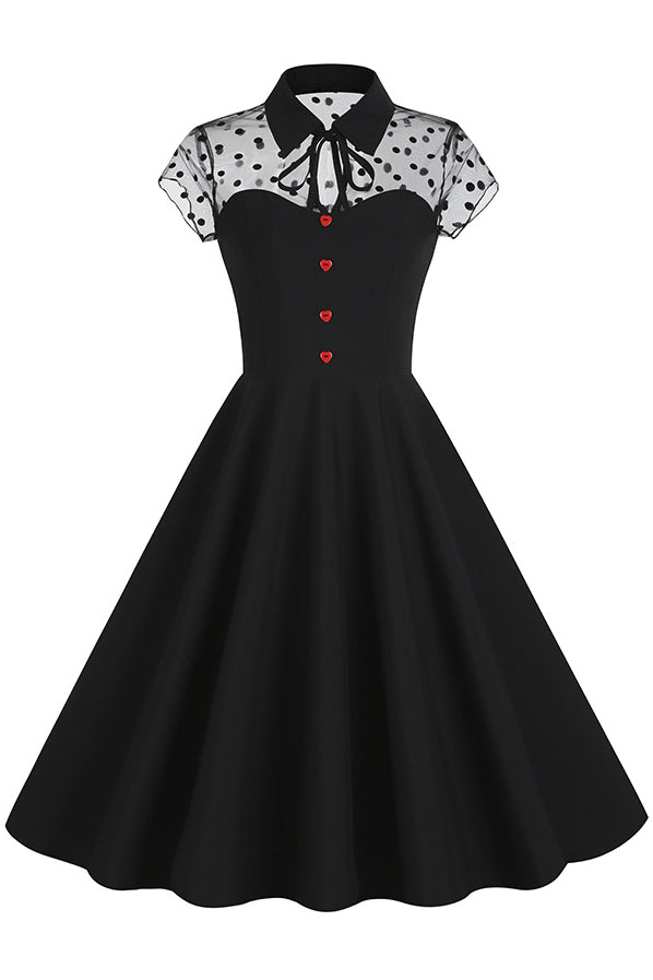 5 Styles of Embroidery Shirt Collar A-line Vinatge Dress