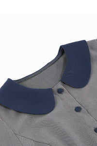Grey Doll Collar A-line Vintage Dress with Belt
