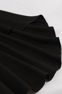 Halloween Black Lapel Gothic Hi-Low Vintage Dress