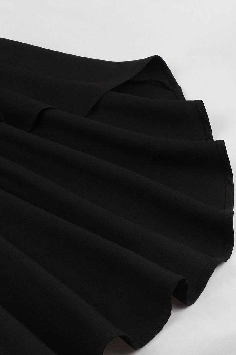 Halloween Black Lapel Gothic Hi-Low Vintage Dress