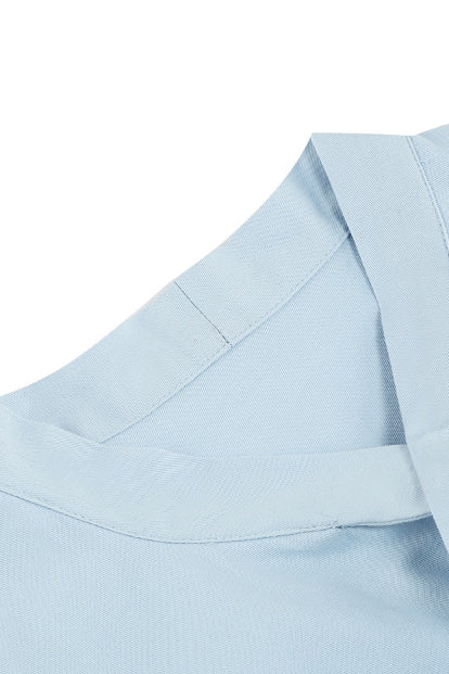 Light Blue Sleeveless Ribbon Neck A-line Vintage Dress