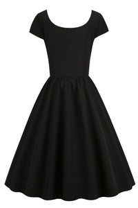 Red Cap Sleeves Lace A-line Lace-Up Vintage Dress