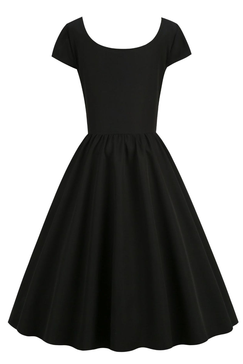 Red Cap Sleeves Lace A-line Lace-Up Vintage Dress