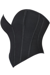 Black Strapless Lace-Up Boned Bustier Corset Top