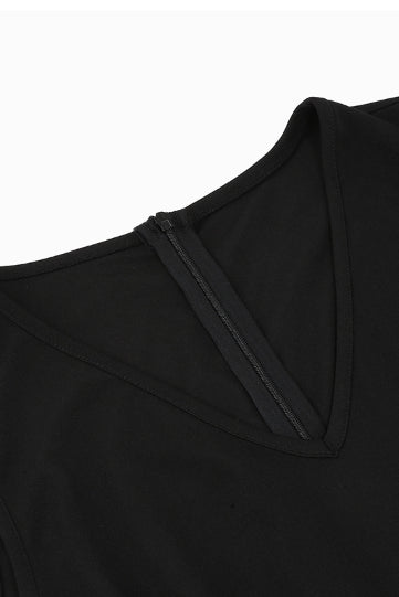 Black Floral Sleeveless A-line Vintage Dress