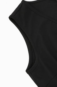 Black Floral Sleeveless A-line Vintage Dress