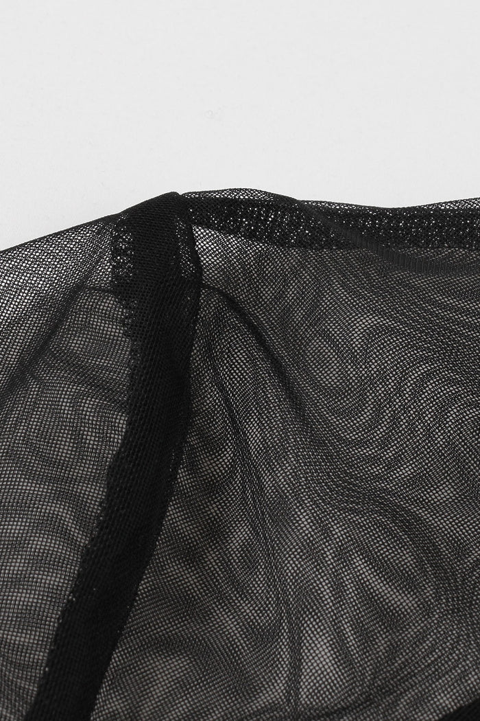 Halloween Black A-line Bell Sleeves High Neck Short-Length Dress