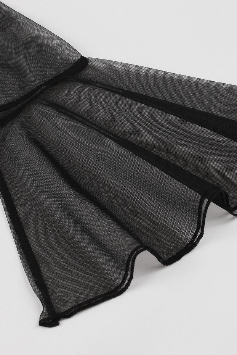 Halloween Black A-line Bell Sleeves High Neck Short-Length Dress