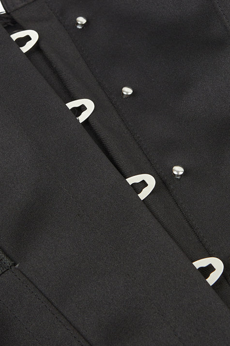 Black Lace-Up Boned Underbust Corset Top