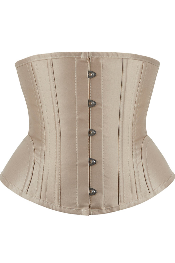 Apricot Boned Lace-Up Underbust Corset Top