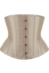 Apricot Boned Lace-Up Underbust Corset Top