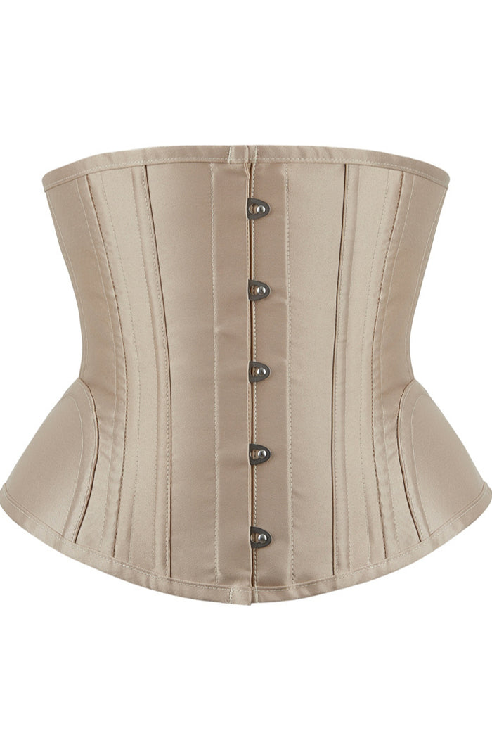 Apricot Boned Lace-Up Underbust Corset Top