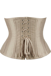 Apricot Boned Lace-Up Underbust Corset Top