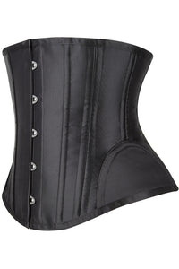 Black Boned Lace-Up Underbust Corset Top