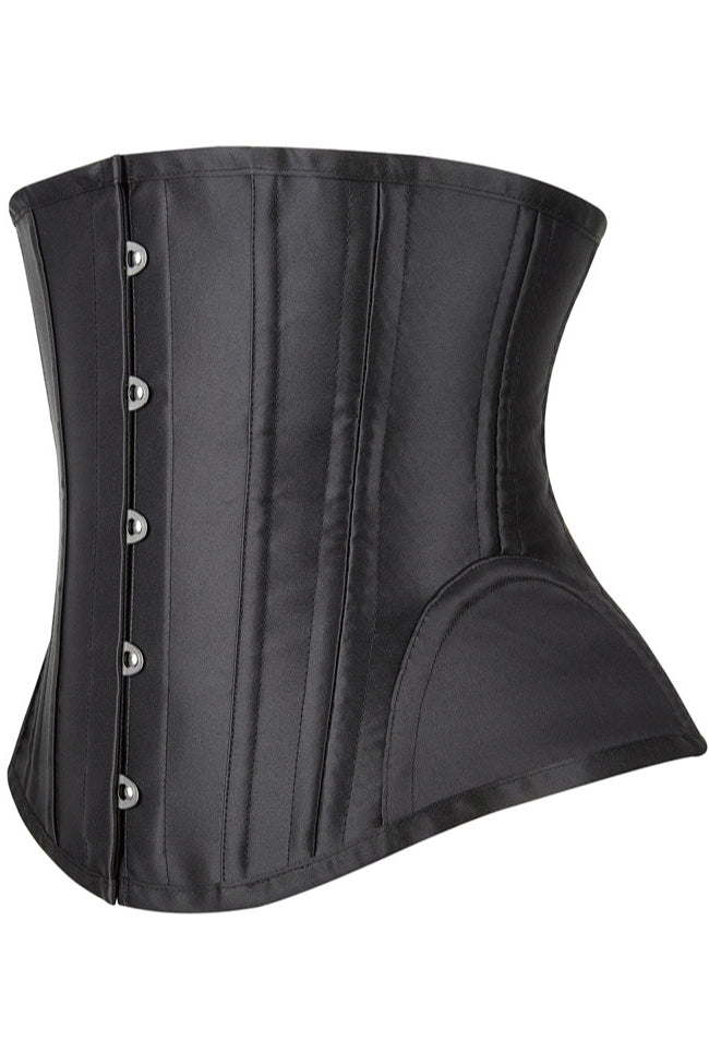 Black Boned Lace-Up Underbust Corset Top