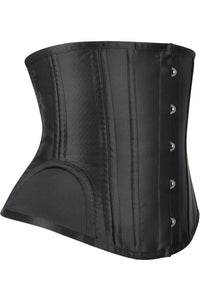 Black Boned Lace-Up Underbust Corset Top