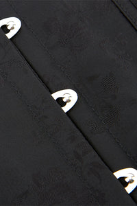 Black Jacquard Lace-Up Underbust Corset Top