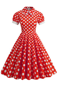 Herbene Yellow Dot Doll Collar A-line Dress