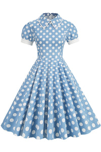 Herbene Yellow Dot Doll Collar A-line Dress