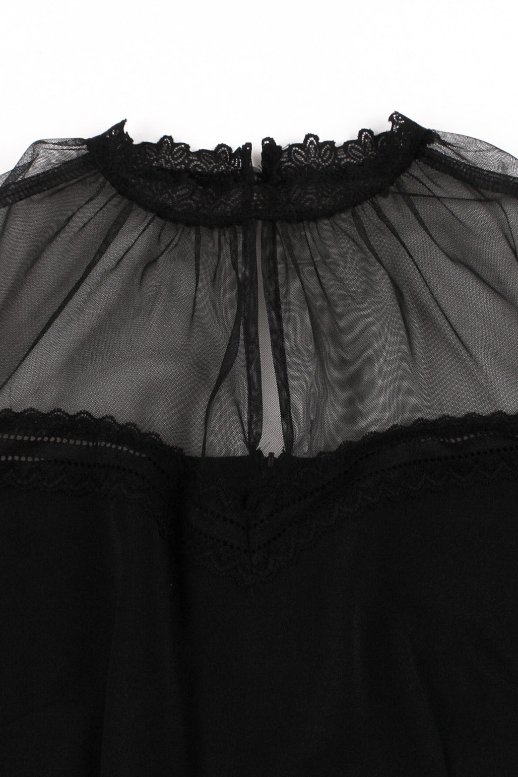 Sexy Black Tulle A-line Vintage Dress with Lace