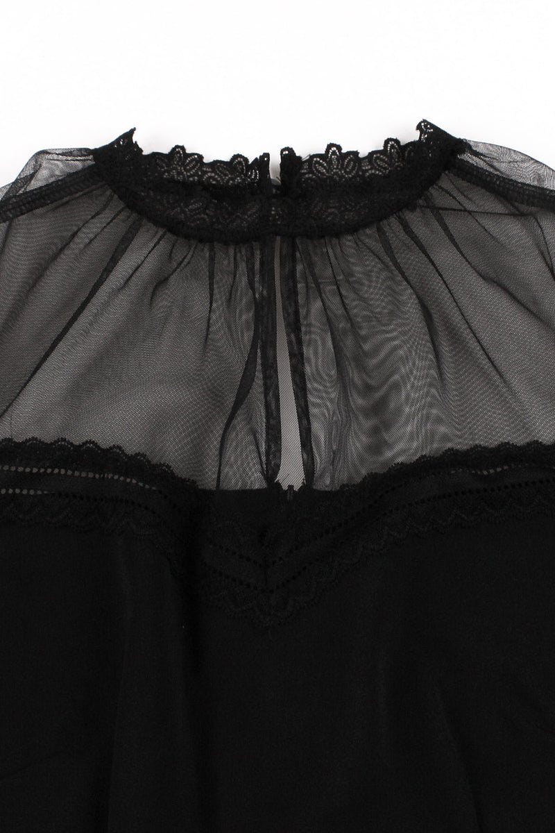 Sexy Black Tulle A-line Vintage Dress with Lace