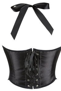 Black Halter Bustier Corset Top