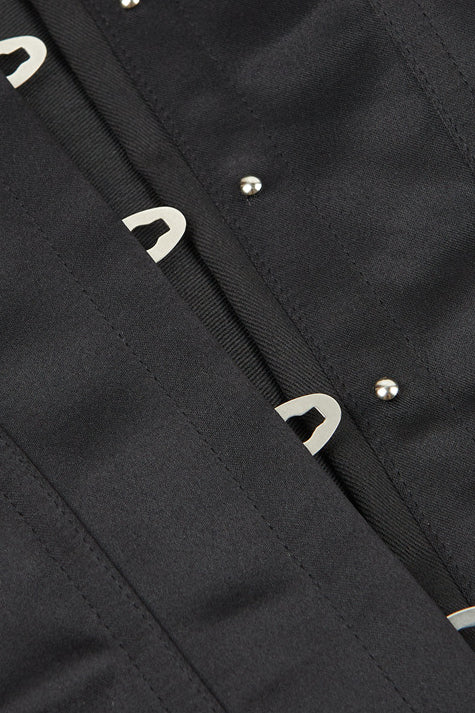 Black Puff Sleeves Lace-Up Corset Top