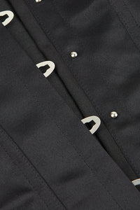 Black Puff Sleeves Lace-Up Corset Top