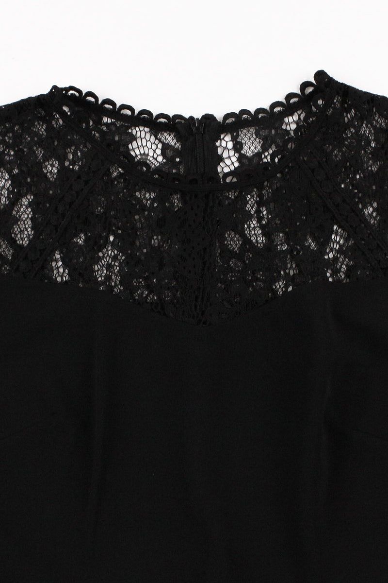 Black Lace Sleeveless A-line Vintage Dress