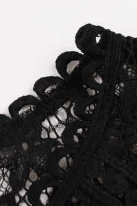 Black Lace Sleeveless A-line Vintage Dress