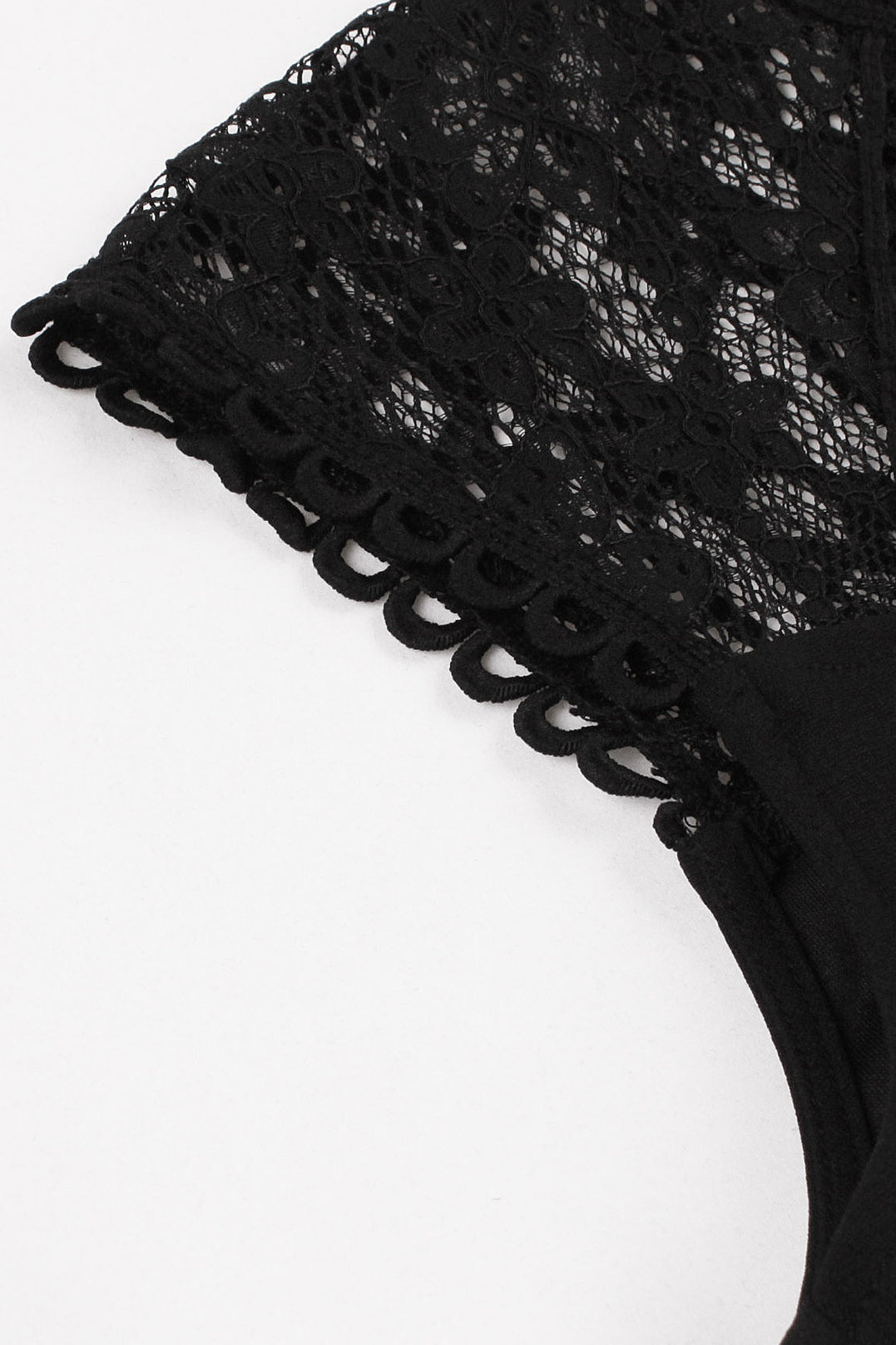 Black Lace Sleeveless A-line Vintage Dress