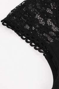 Black Lace Sleeveless A-line Vintage Dress